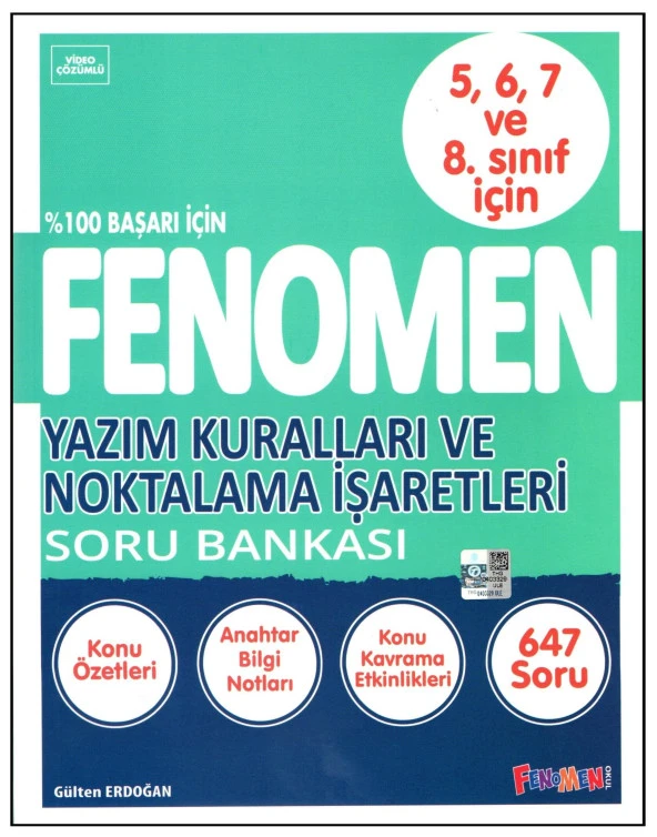 Fenomen 5,6,7 ve 8. Sınıf Yazım Kuralları ve Noktalama İşaretleri Soru Bankası