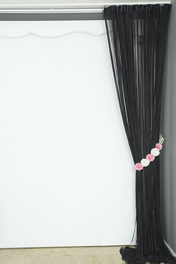 DÜZ İP  MODEL 190 Cm EN 280 Cm BOY ANTRASİT RENK HAZIR İP PERDE - 7