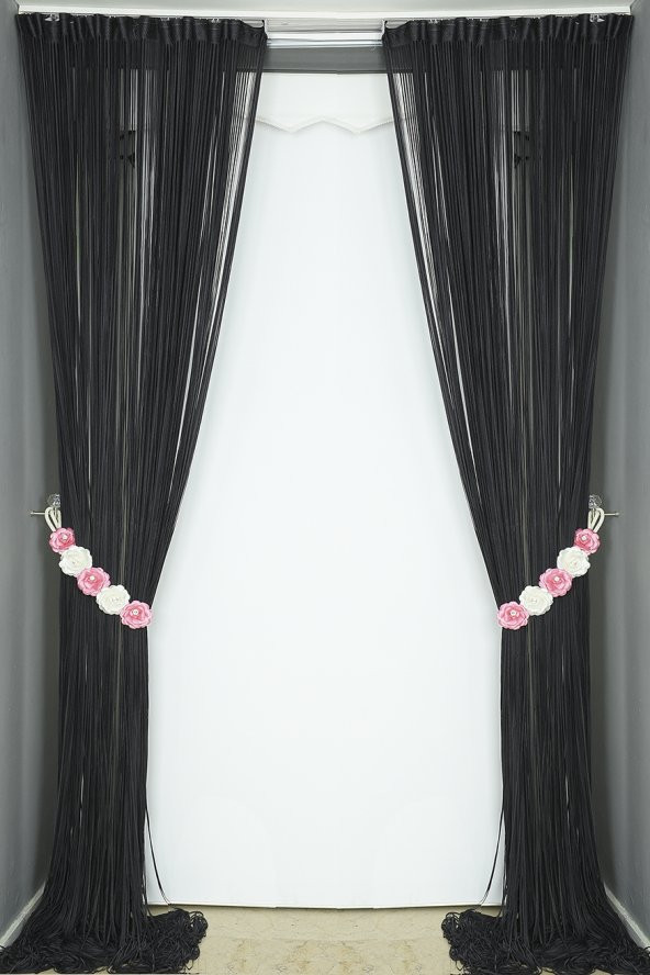 DÜZ İP  MODEL 190 Cm EN 280 Cm BOY ANTRASİT RENK HAZIR İP PERDE - 8