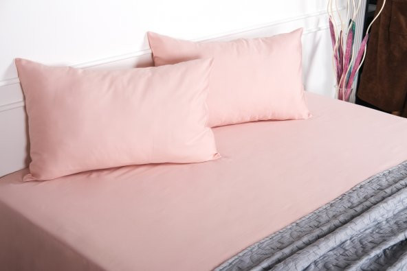 Finezza Flora Pamuk Saten Somon Çarşaf & Yastık Takımı 3 Parça - 1479 - Resim 2