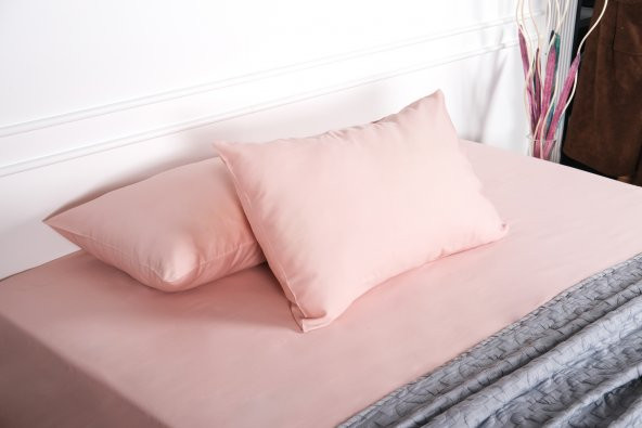 Finezza Flora Pamuk Saten Somon Çarşaf & Yastık Takımı 3 Parça - 1479 - Resim 3