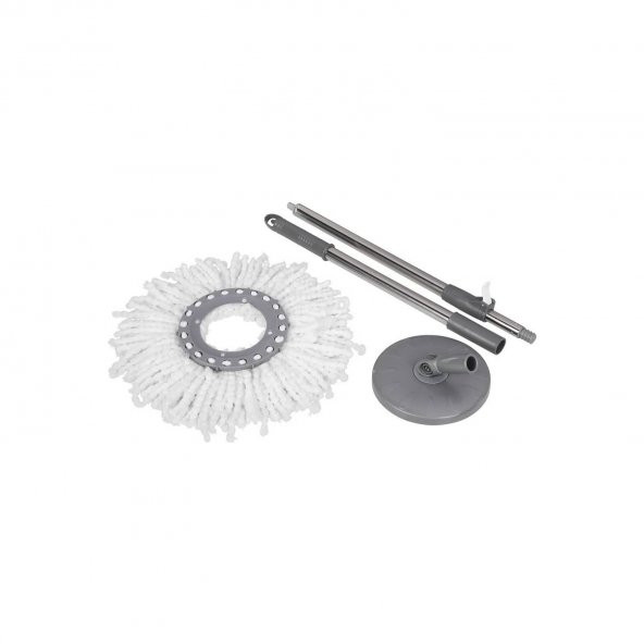 Elmop Döner Başlıklı Yedek Mop Seti - Mikrofiber Mop + Teleskobik Sap - 2