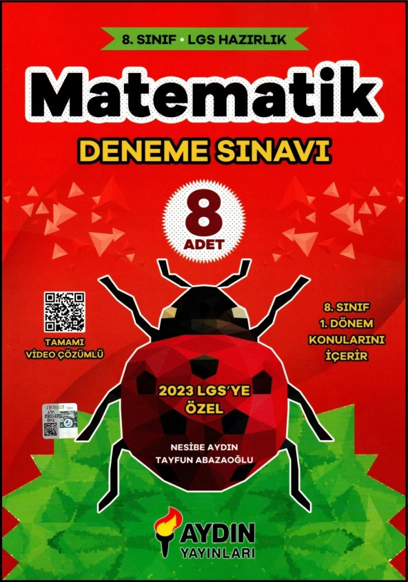 Aydın Yayınları 8. Sınıf LGS 1. Dönem Matematik Denemeleri 8 Deneme