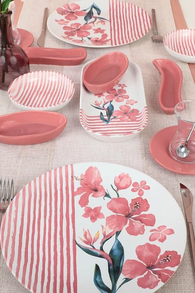 Keramika Pink Line Kahvaltı Takımı 28 Parça 6 Kişilik - 3