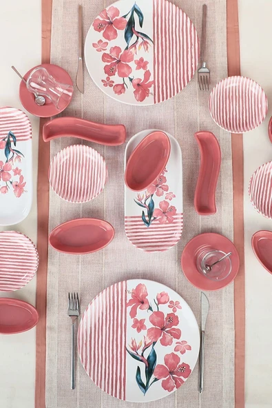 Keramika Pink Line Kahvaltı Takımı 28 Parça 6 Kişilik - 7