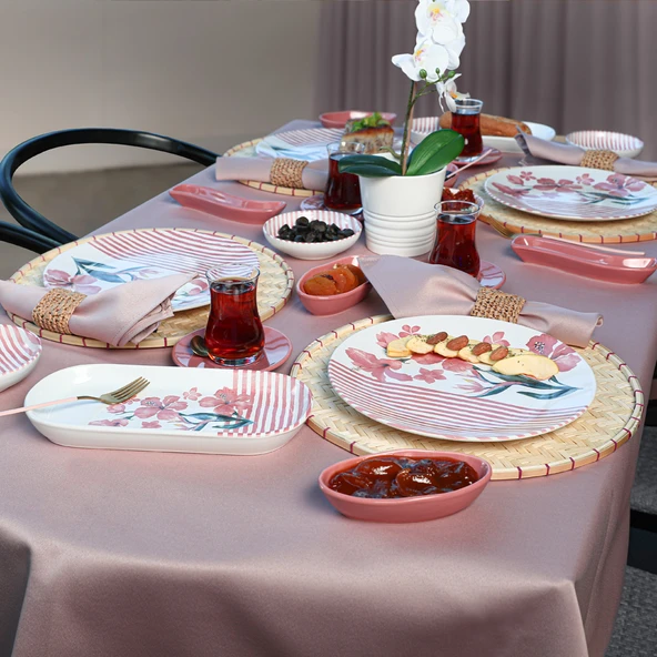 Keramika Pink Line Kahvaltı Takımı 28 Parça 6 Kişilik - 7