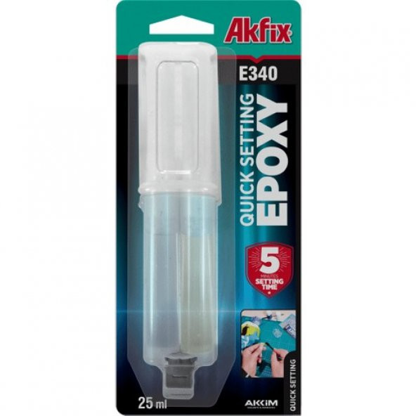 Akfix Universal Epoxy Hızlı Yapıştırıcı (Şırınga) E340 (1 Adet)