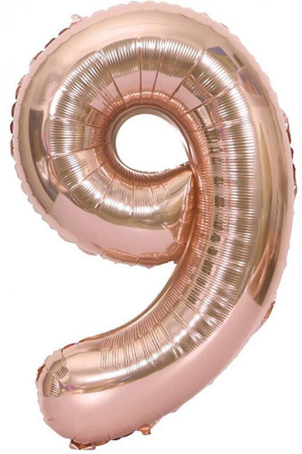 Beysüs Rakam Folyo Balon Rosegold 9 Rakam 40 İnç