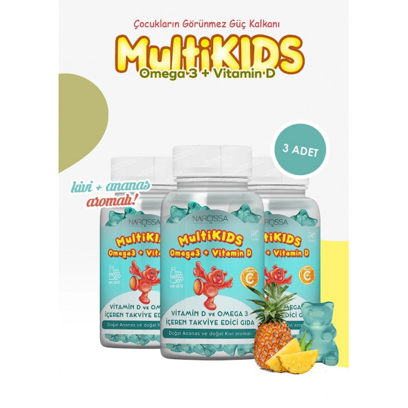 Narcissa Multikids Omega3 & Vitamin D ( 3 ADET )