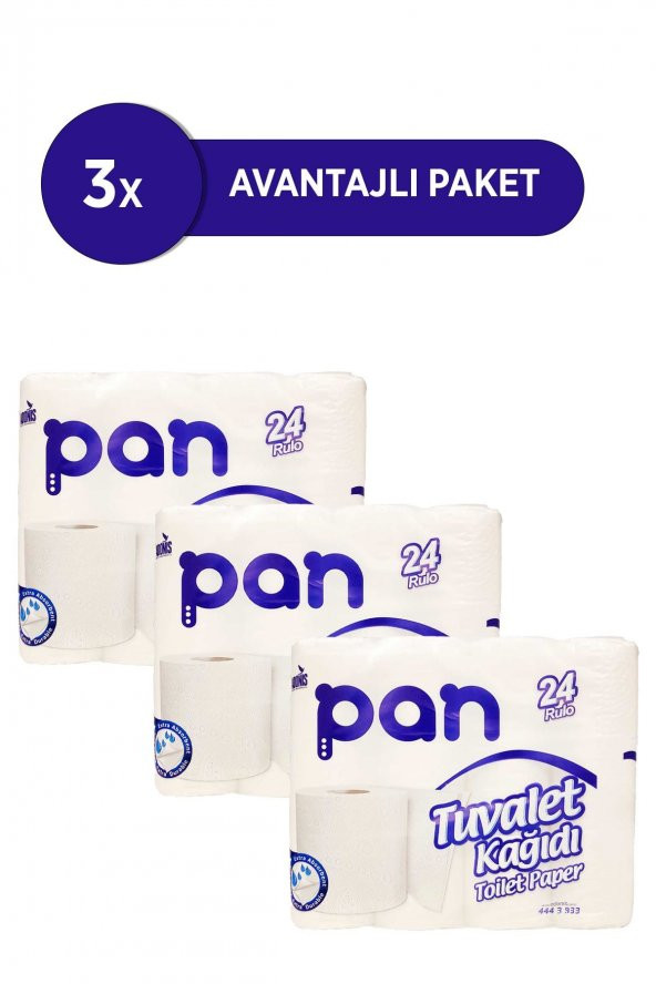 PAN Tuvalet Kağıdı 72 Rulo - 2 Katlı - 150x72 Yaprak - 4,17 Kg