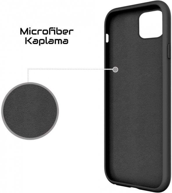 OneGıf Apple iPhone 12 Silikon Kılıf (6.7") - Siyah - Resim 6