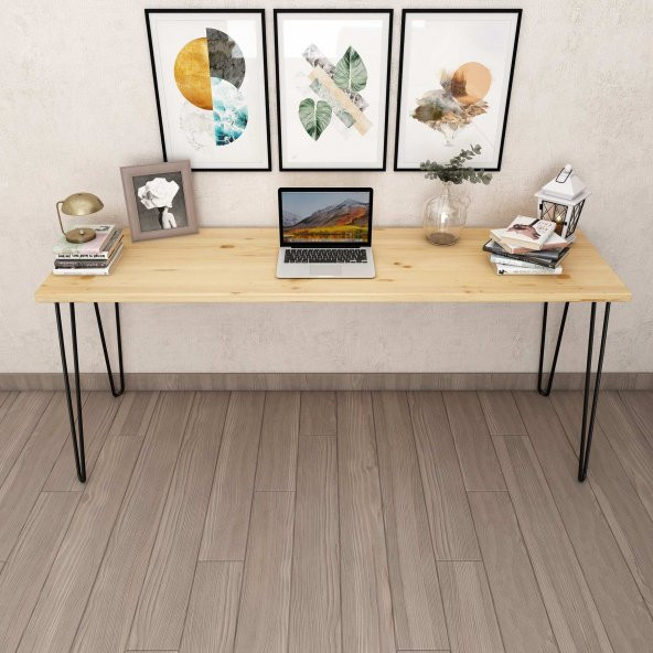 Woodesk  Dekor Masif Ağaç Natural Renk 180x50 Çalışma Masası CPT4620-180