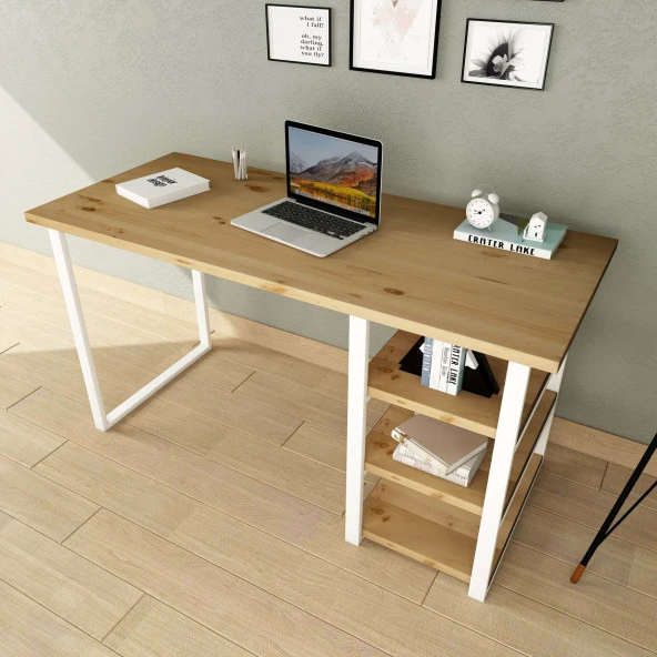 Woodesk  Dizayn Masif Ağaç Natural Renk Çalışma Masası CPT4616-140