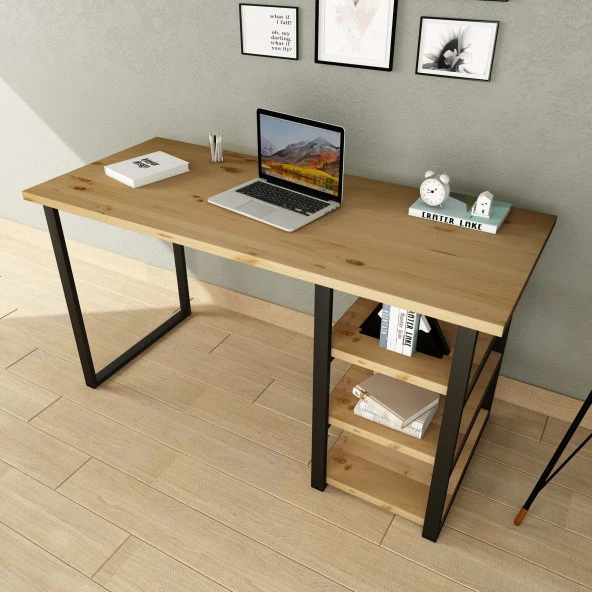 Woodesk  Elegant Masif Ağaç Natural Renk Çalışma Masası CPT4610-140