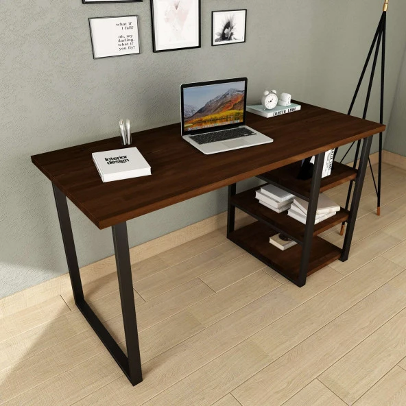 Woodesk  Elegant Masif Ağaç Ceviz Renk Çalışma Masası CPT4612-140