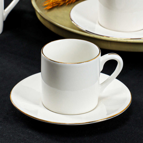 Porsima Classic Altın Fileli 12 Parça Türk Kahvesi Fincan Takımı - 3