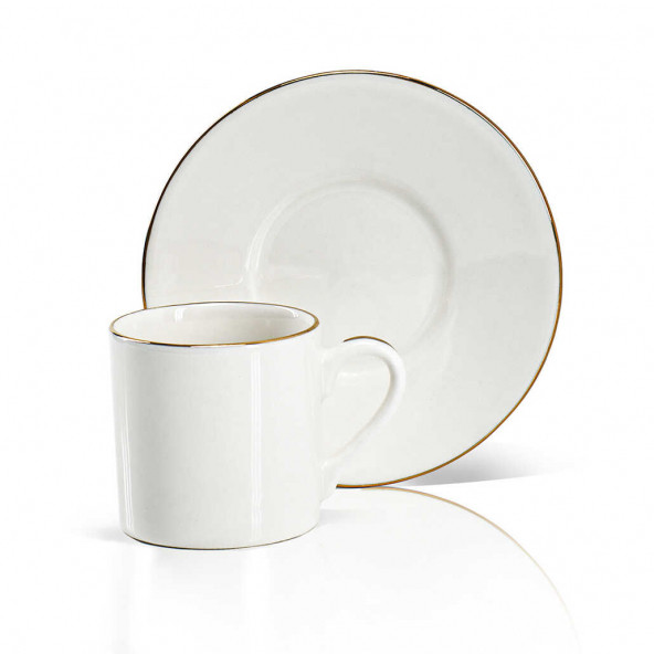 Porsima Classic Altın Fileli 12 Parça Türk Kahvesi Fincan Takımı - 5