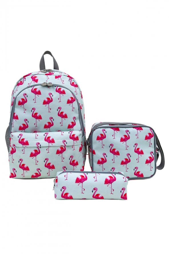 Superbag Okul Çantası 3Lü Set Flamingo