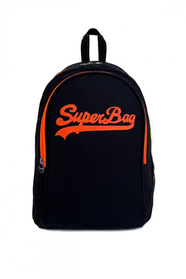 Superbag Sırt Çantası Siyah&Fosforlu Portakal
