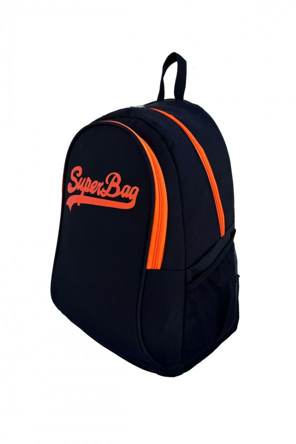 Superbag Sırt Çantası Siyah&Fosforlu Portakal - 3