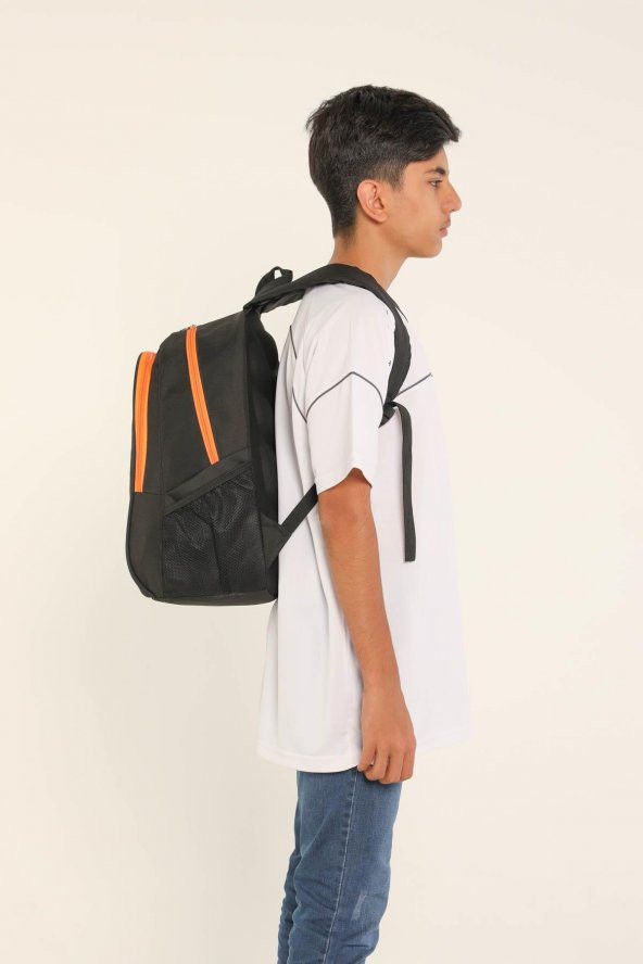 Superbag Sırt Çantası Siyah&Fosforlu Portakal - 7