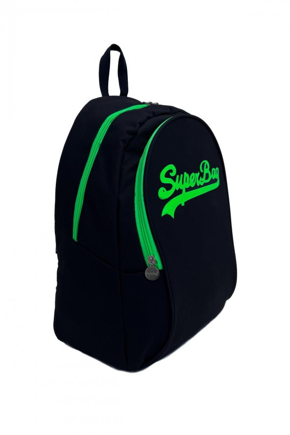 Superbag Sırt Çantası Siyah&Fosforlu Yeşil - 2