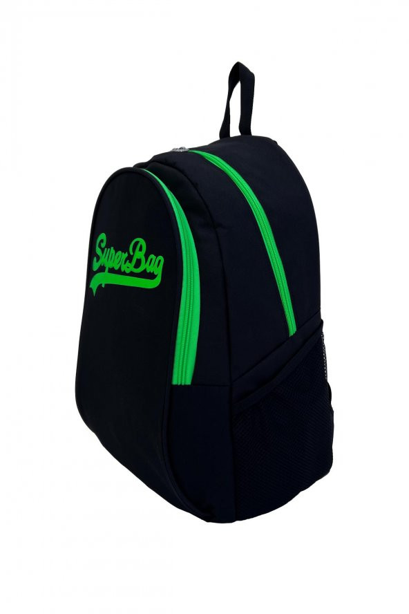 Superbag Sırt Çantası Siyah&Fosforlu Yeşil - 3