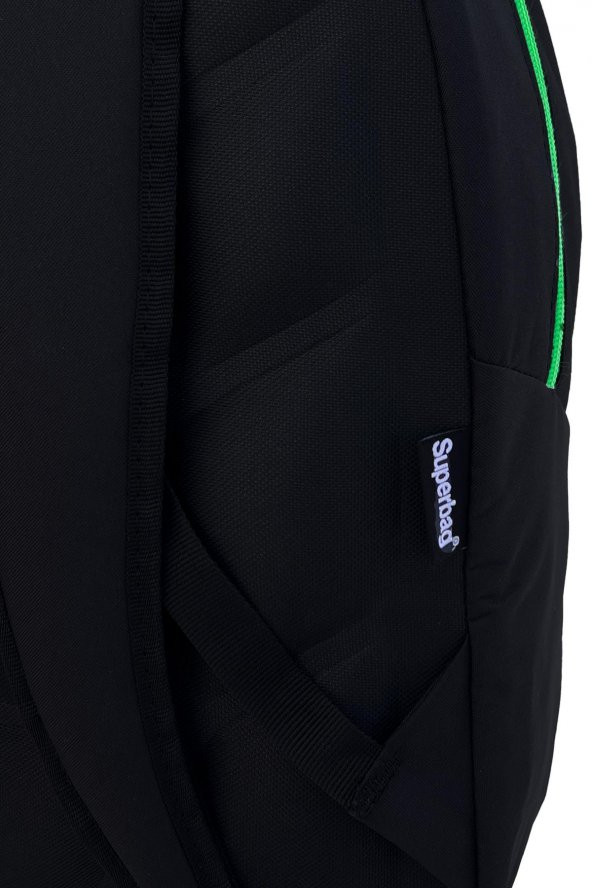 Superbag Sırt Çantası Siyah&Fosforlu Yeşil - 5