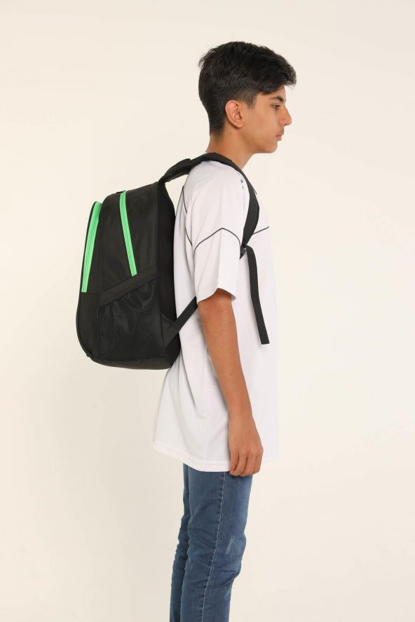 Superbag Sırt Çantası Siyah&Fosforlu Yeşil - 7