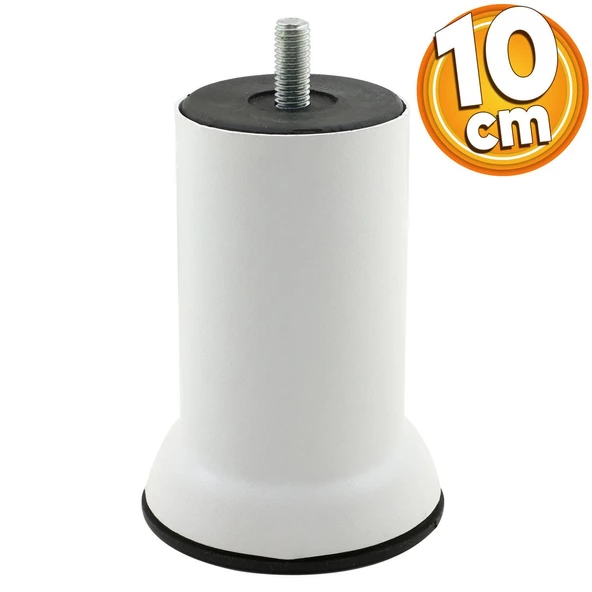 Mobilya Baza Koltuk Kanepe Yatak Yükseltme Destek Ayağı Ince Diş M8 Metal Beyaz Ayakları 10cm 8 Adet - 7