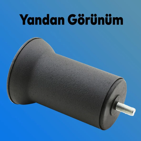 Mobilya Koltuk Kanepe Baza Çekyat Yükseltme Metal Ince Diş M8 Siyah Ayağı Ayakları 10 Cm 4 Adet - 4