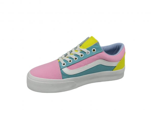 Kadın Pembe Bağcıklı Günlük Kullanım Keten Ayakkabı - Resim 3