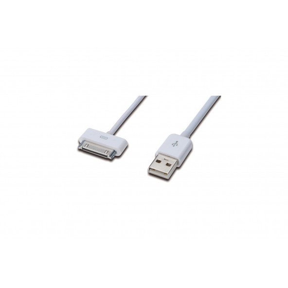 ednet ED-31002 ednet iPod, iPhone, iPad USB Veri Aktarım ve Şarj Kablosu, Apple 30pin Erkek - USB A Erkek, 1 metre, AWG 30, UL, beyaz renk