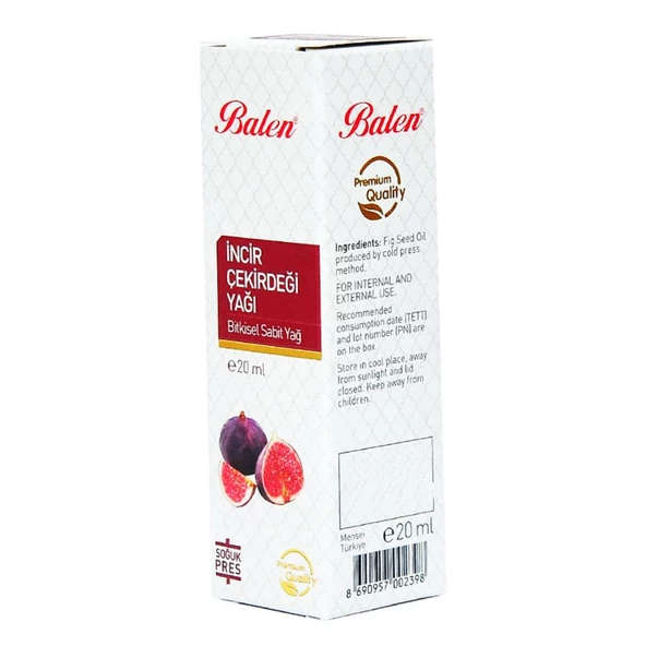 Balen İncir Çekirdeği Yağı 20 ML Soğuk Pres Sıkım Doğal Saf Cam