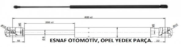 OPEL COMBO C BAGAJ KAPAK AMORTİSÖRÜ,91163328