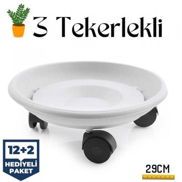 TransForMacion 12+2 ADET 29 cm Tekerlekli Saksı Altlığı