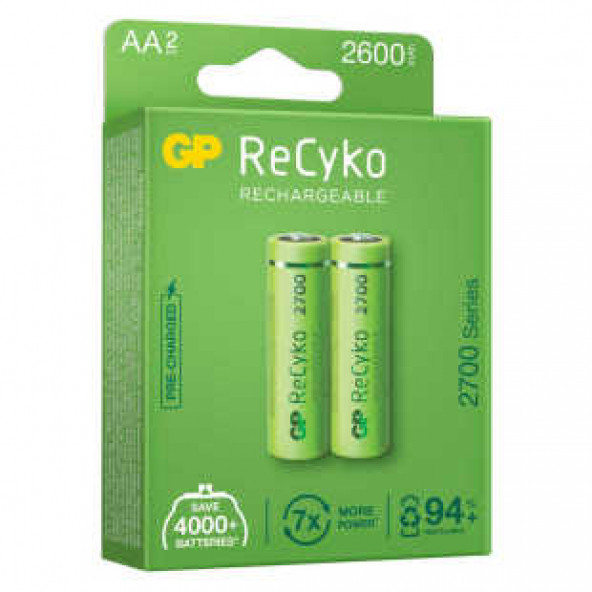 GP Batteries ReCyko 2700 AA Kalem Ni-Mh Şarjlı Pil,