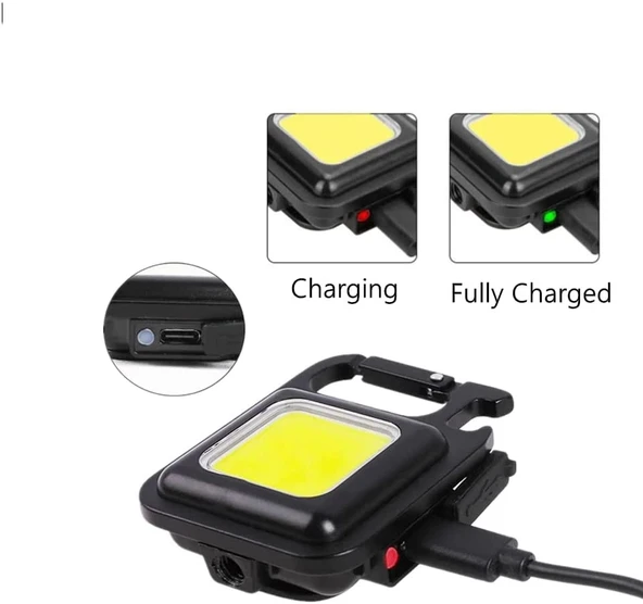 Şarj Edilebilir Led, Anahtarlık El Feneri, Mıknatıslı Fener, Kamp Aydınlatma ,cob Ledli 800 Lümen - 7