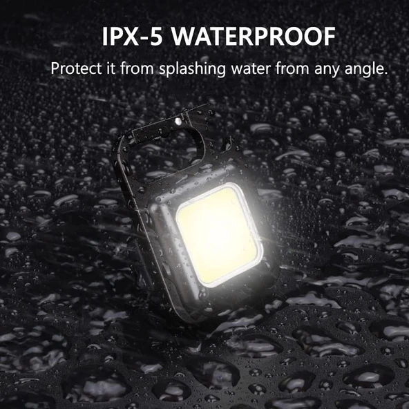 Şarj Edilebilir Led, Anahtarlık El Feneri, Mıknatıslı Fener, Kamp Aydınlatma ,cob Ledli 800 Lümen - 4