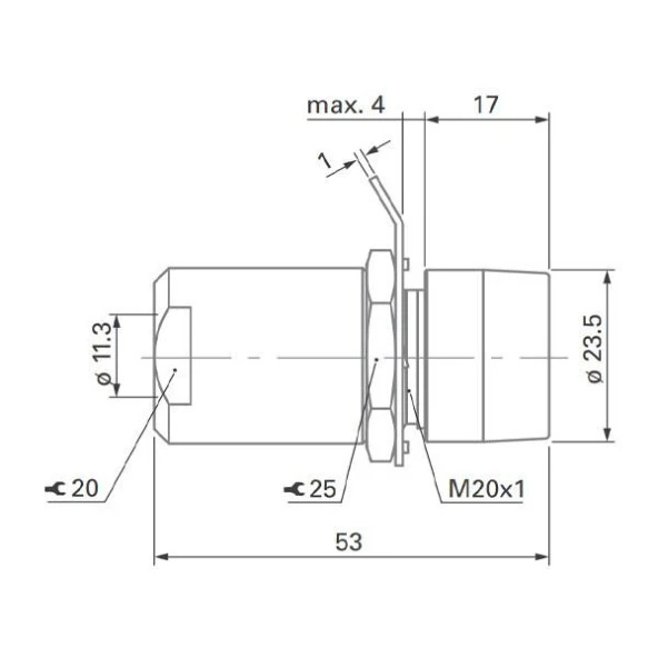 Fischer DB1051 A004-3 1.4/6.6 Konnektör - 2