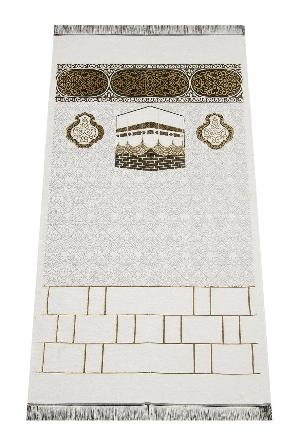 Kabe Desenli Şönil Seccade - Beyaz