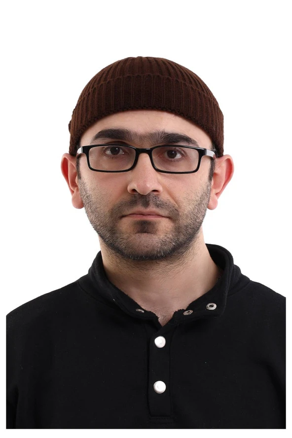 Orlon Katlamalı Takke - Kahverengi