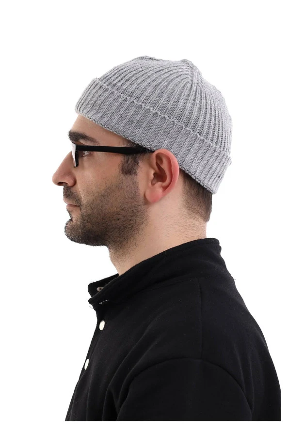 Orlon Katlamalı Takke - Gri - Resim 5