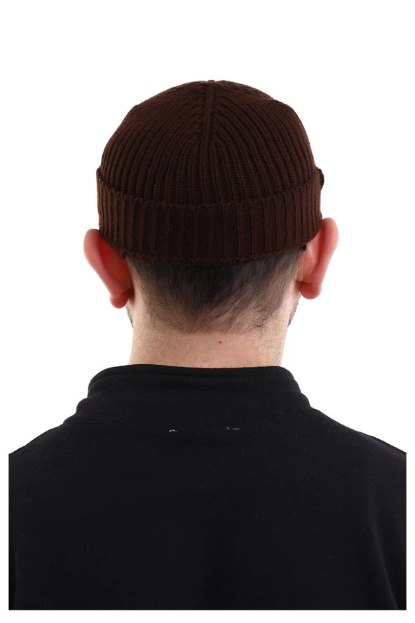 Orlon Katlamalı Takke - Kahverengi - Resim 6