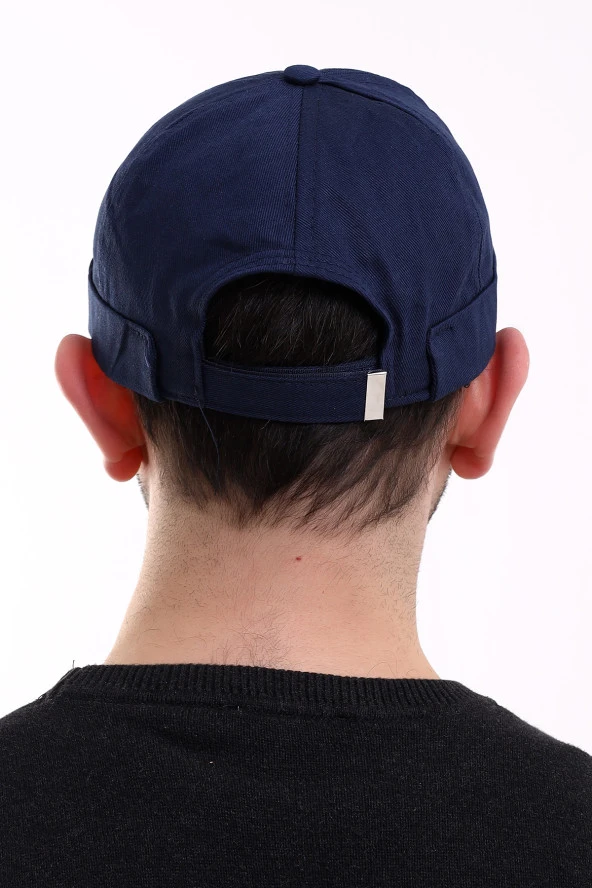 Ayarlanabilir Cırt Cırtlı Erkek Bere Takke - Lacivert - Resim 2