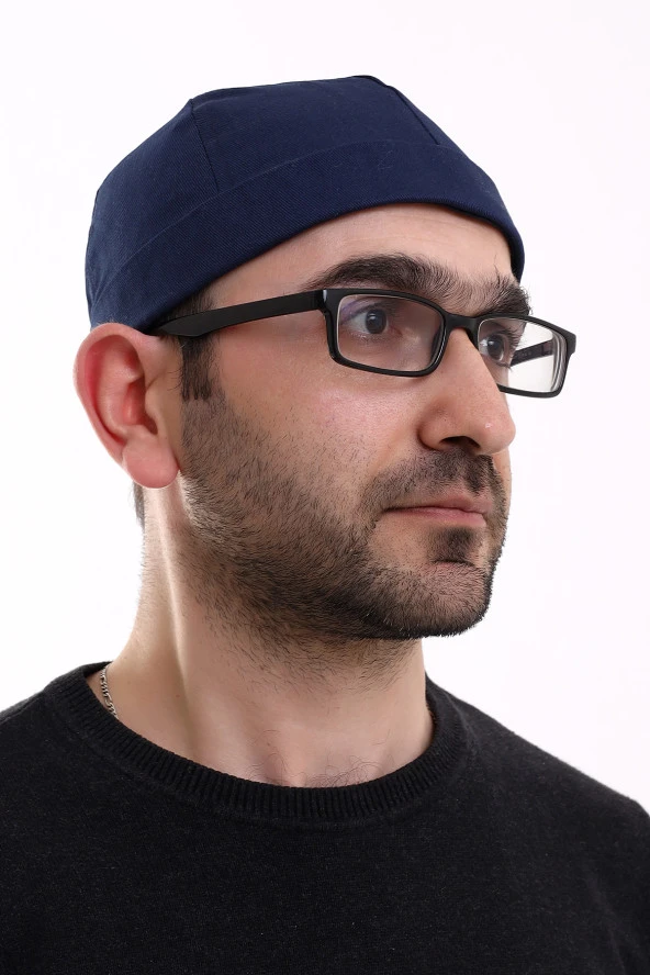 Ayarlanabilir Cırt Cırtlı Erkek Bere Takke - Lacivert - Resim 4