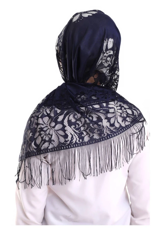 Narin Pamuk Tül Şal Mor-2 60x160 - Resim 6