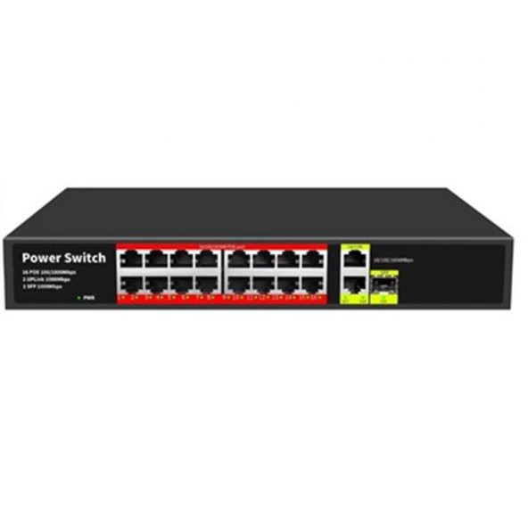 POE-G1621SFP-300W 16 PORT GIGABIT+2XGB RJ45+1XSFP UPLINK POE RACKMOUNT SWITCH (REALTEK CHIPSET)