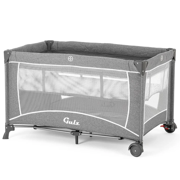 Gulz Raftel Oyun Parkı Bebek Beşik 70x120 Cm + YATAKLI Light Grey - Resim 2