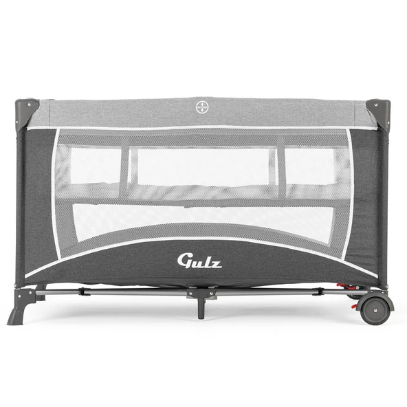 Gulz Raftel Oyun Parkı Bebek Beşik 70x120 Cm + YATAKLI Dark Grey - 3